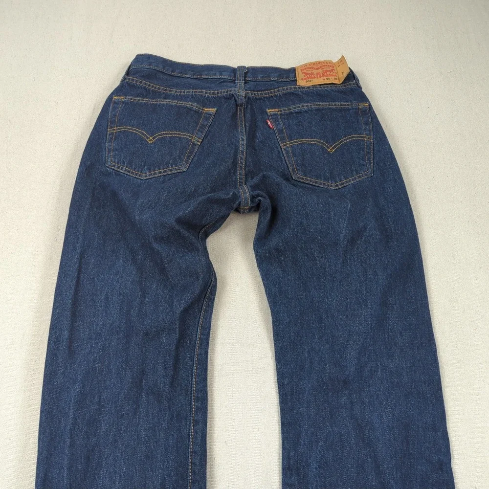 Levis 501 Jeans Mens 34x36 Blue Button Fly Casual Classic American Western